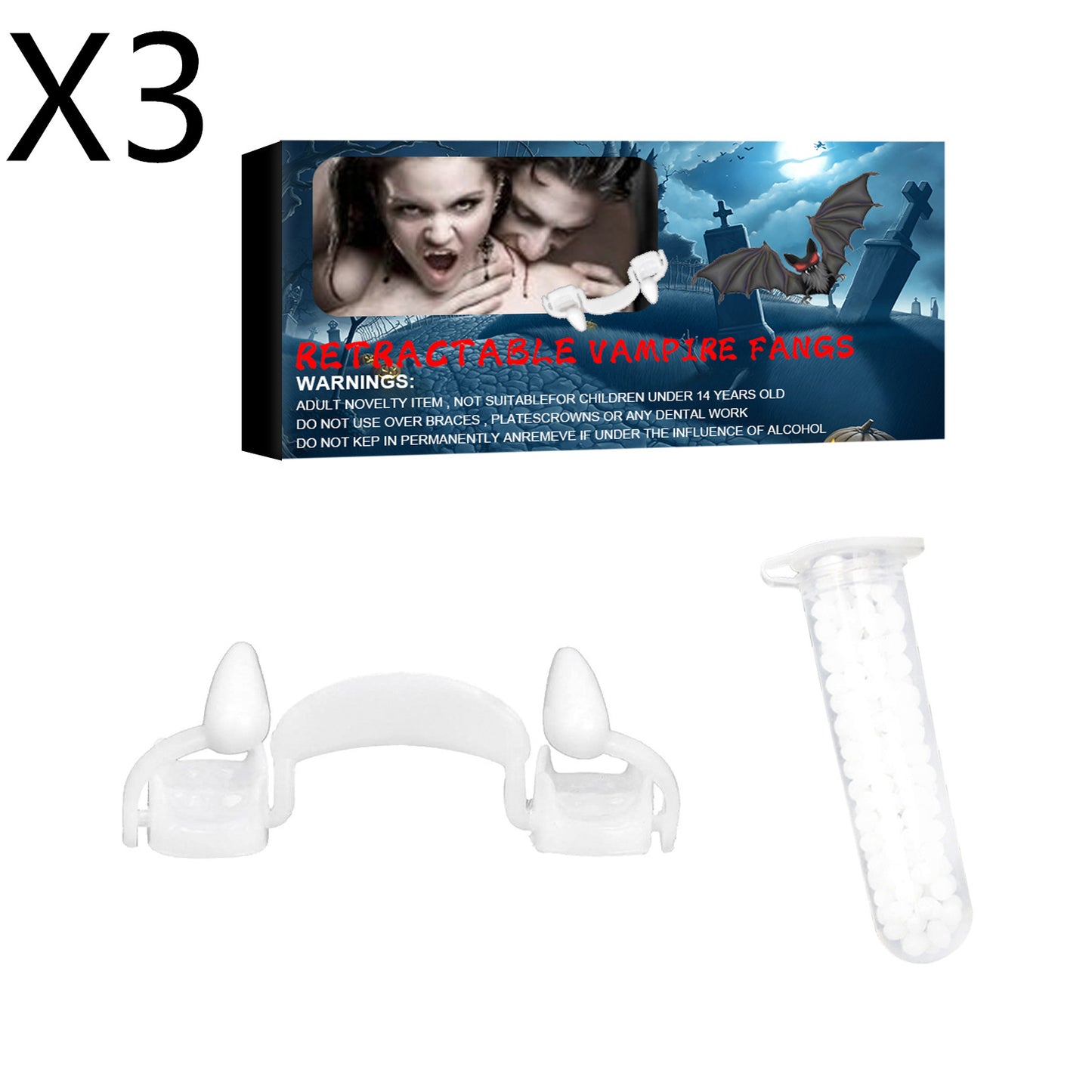 Halloween Vampire Dentures Retractable Vampire False Small Tiger Teeth