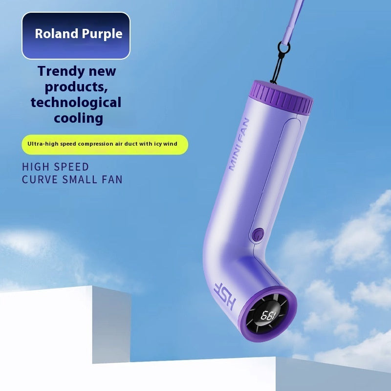 High-speed Portable Fan Little Turbine Digital Display Charging Fan