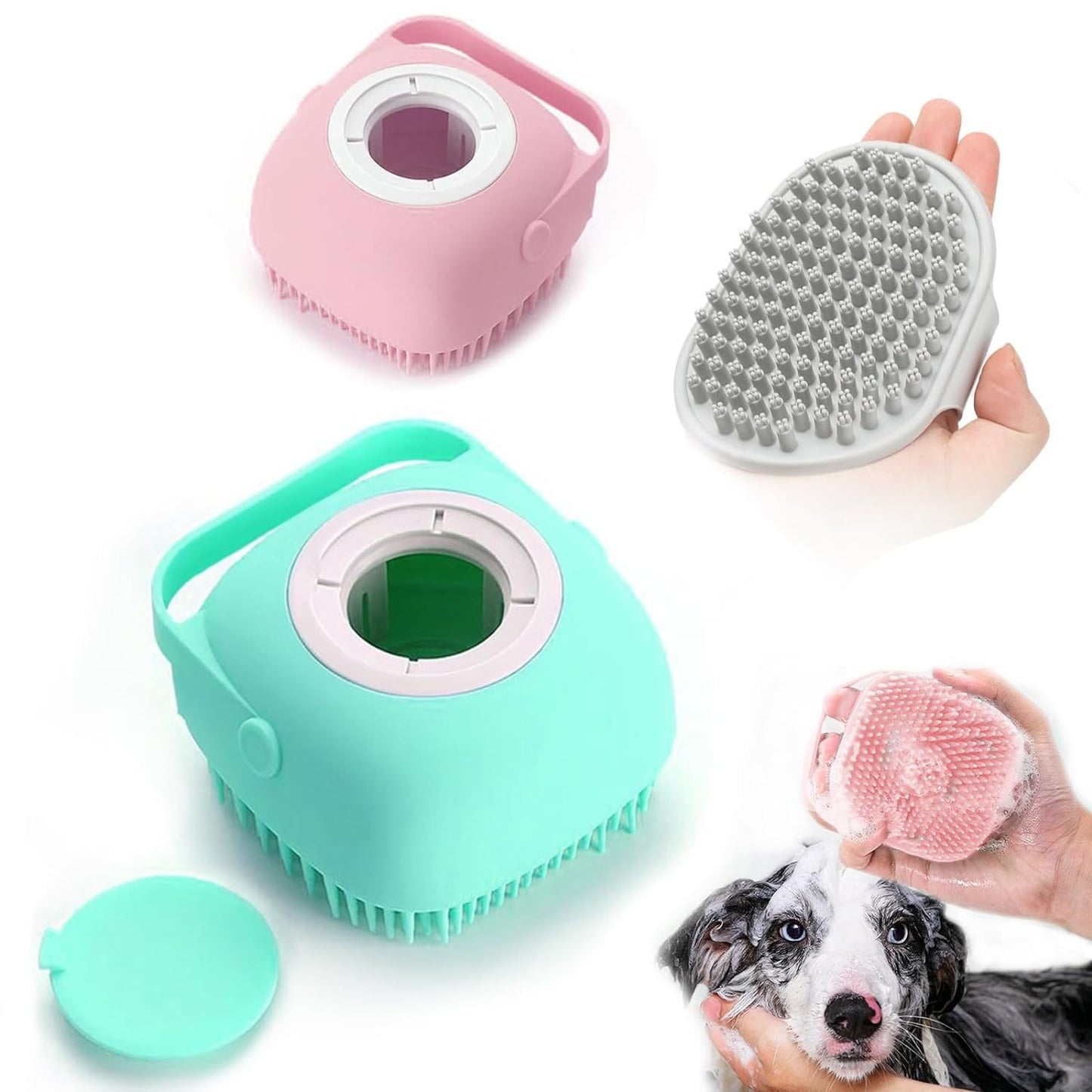 Pet Grooming Brush With Soap Dispenser For Dogs And Cats