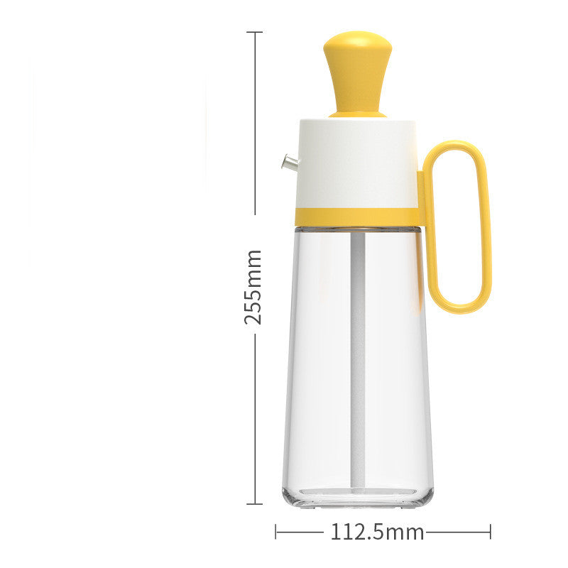 2 In 1 Oil Dispenser With Silicon Brush BBQ Oil Spray Glass Bottle Silicone