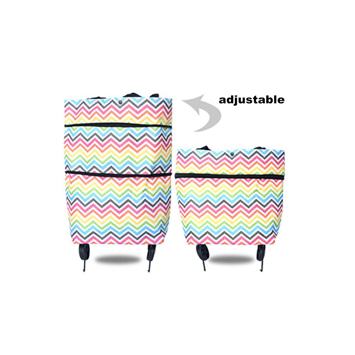 2 in 1 Foldable Shopping Cart with Wheels Premium Oxford Fabric