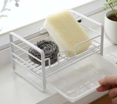 Household Rack Kitchen Sponge Pot Brush Drain Basket Scouring Pad
