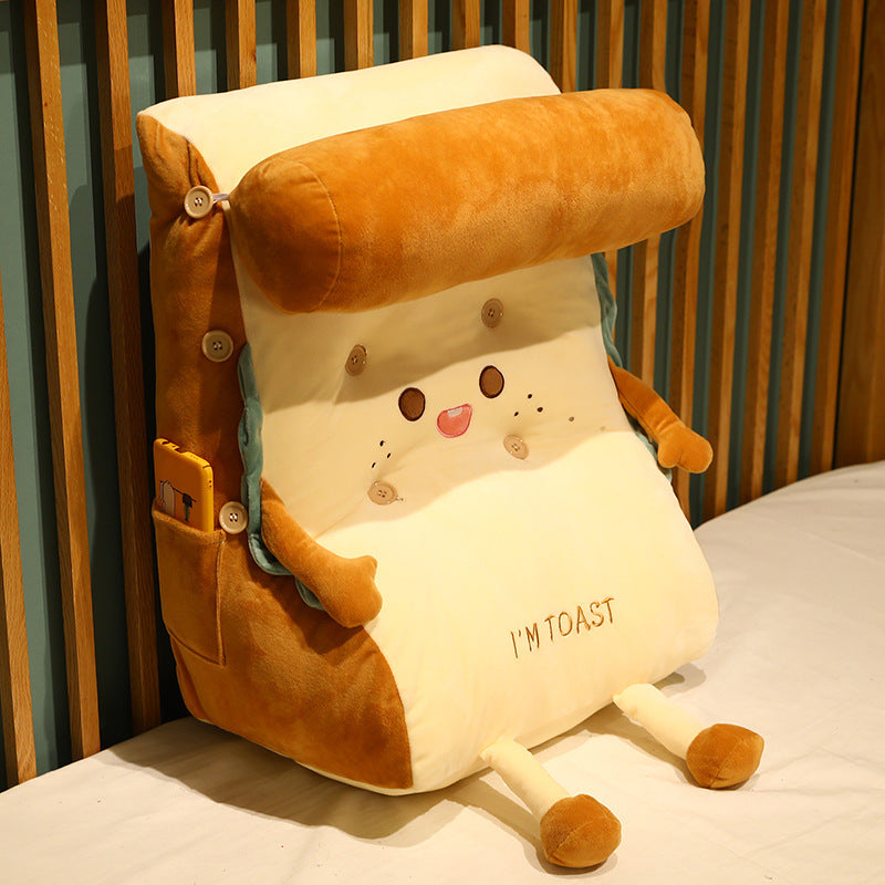Toast Bread Bedside Cushion Back Pillow With Headrest