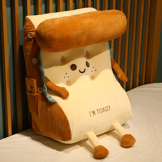 Toast Bread Bedside Cushion Back Pillow With Headrest