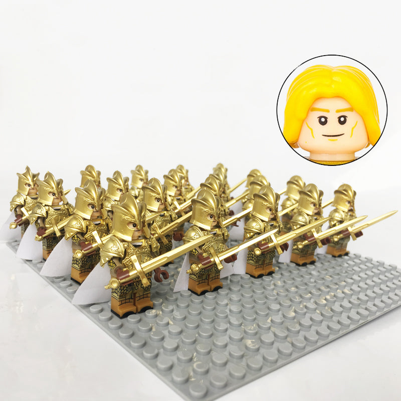 Medieval Lord of the Rings Gondor Soldier Blue Lion Castle Building Block Minifigures