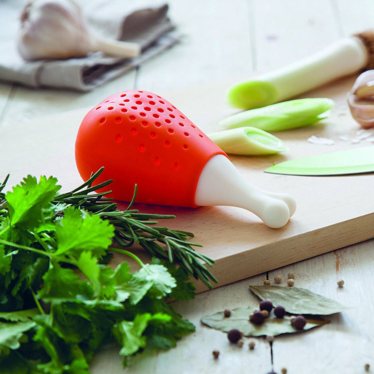 Creative Chicken Leg Silicone Seasoning Filter, Stew Soup