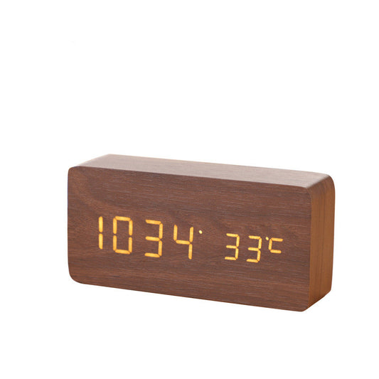 Alarm Clock LED Wooden Watch Table Digital Despertador Electronic Desktop