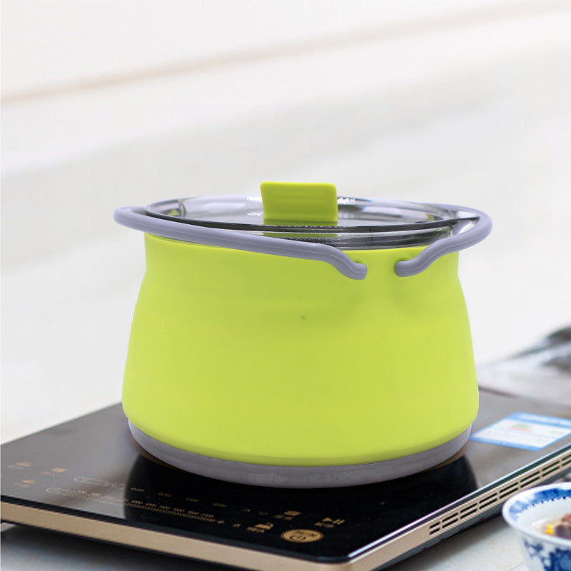 New Camping Portable Silicone Folding Kettle Outdoor Compressible