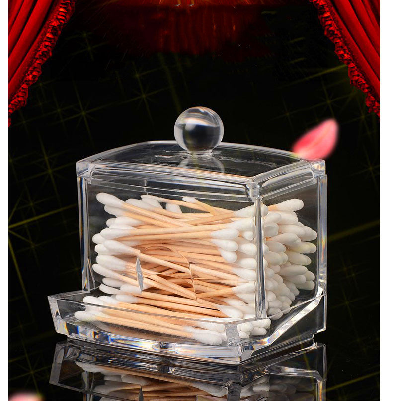 Acrylic Cotton Swab Storage Box Makeup Remover Cotton Crystal