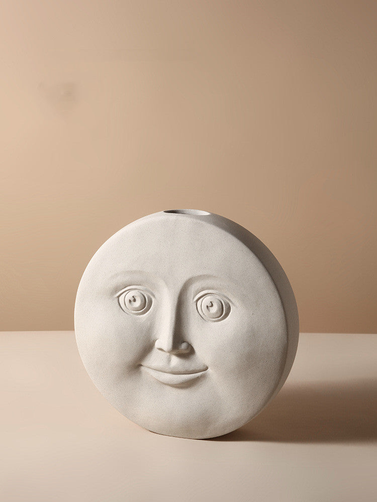 Nordic Creative Ceramic Vase Simple Face Decoration Bedroom Decoration