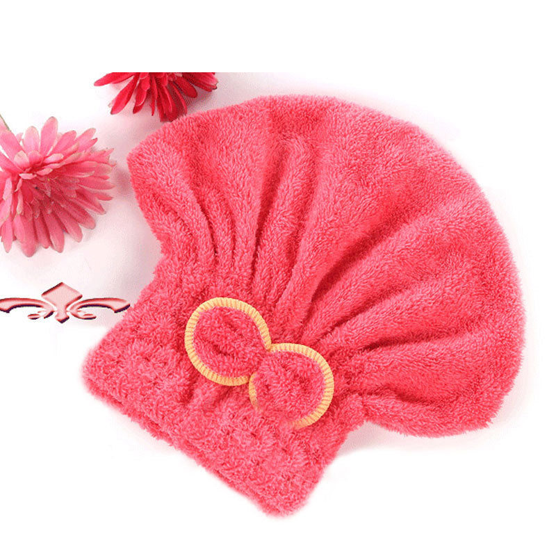 High Density Coral Fleece Microfiber Shower Cap