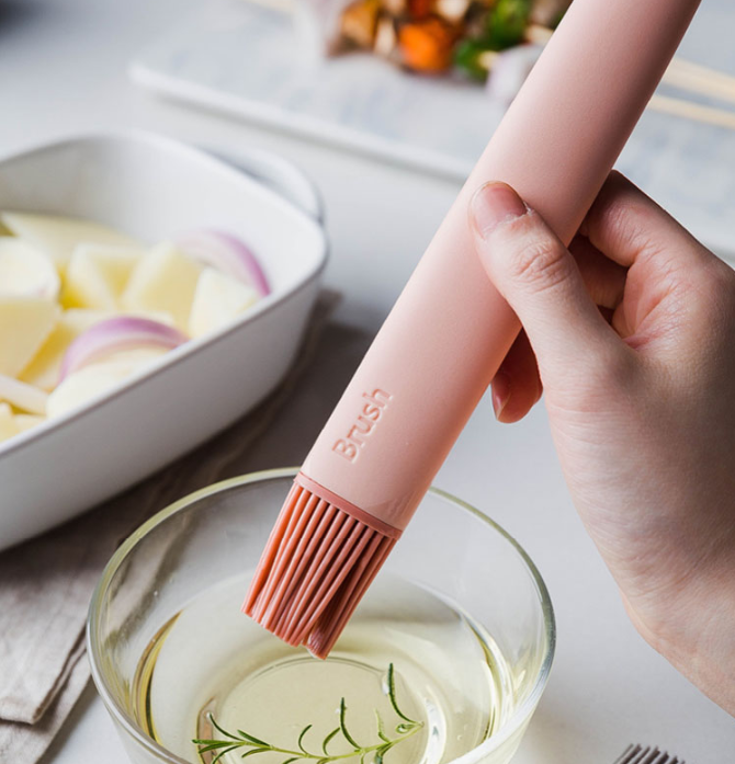BBQ Basting Brush Baking Cake Bread Pastry Oil Saucer Honey Butter