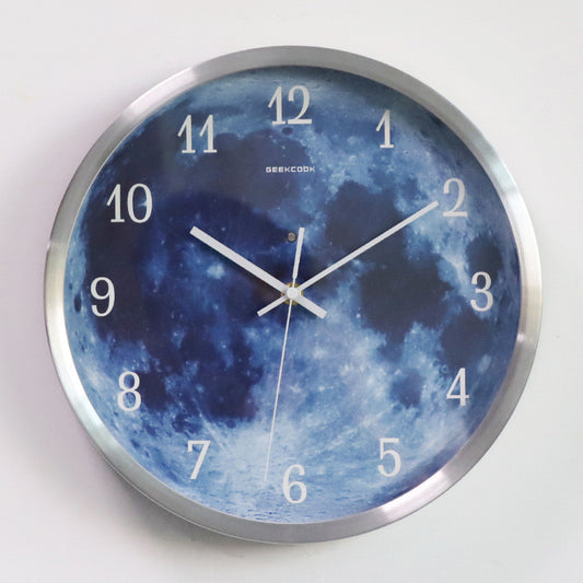 12-inch Wall Clock For Home Decoration Blue Moon Sound