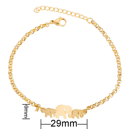 Gold Color Charms Bracelet Femme Stainless Steel Women