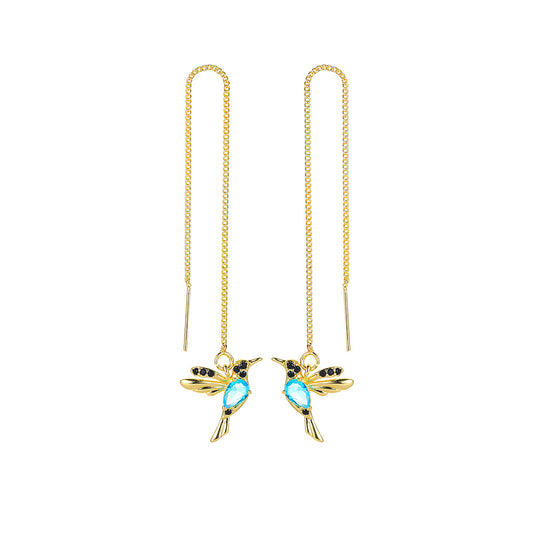 Fashion Jewelry New Unique Little Bird Drop Long