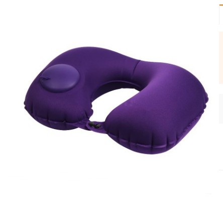 Portable U-Shape Inflatable Travel Pillow Car Head Rest Air Cushion