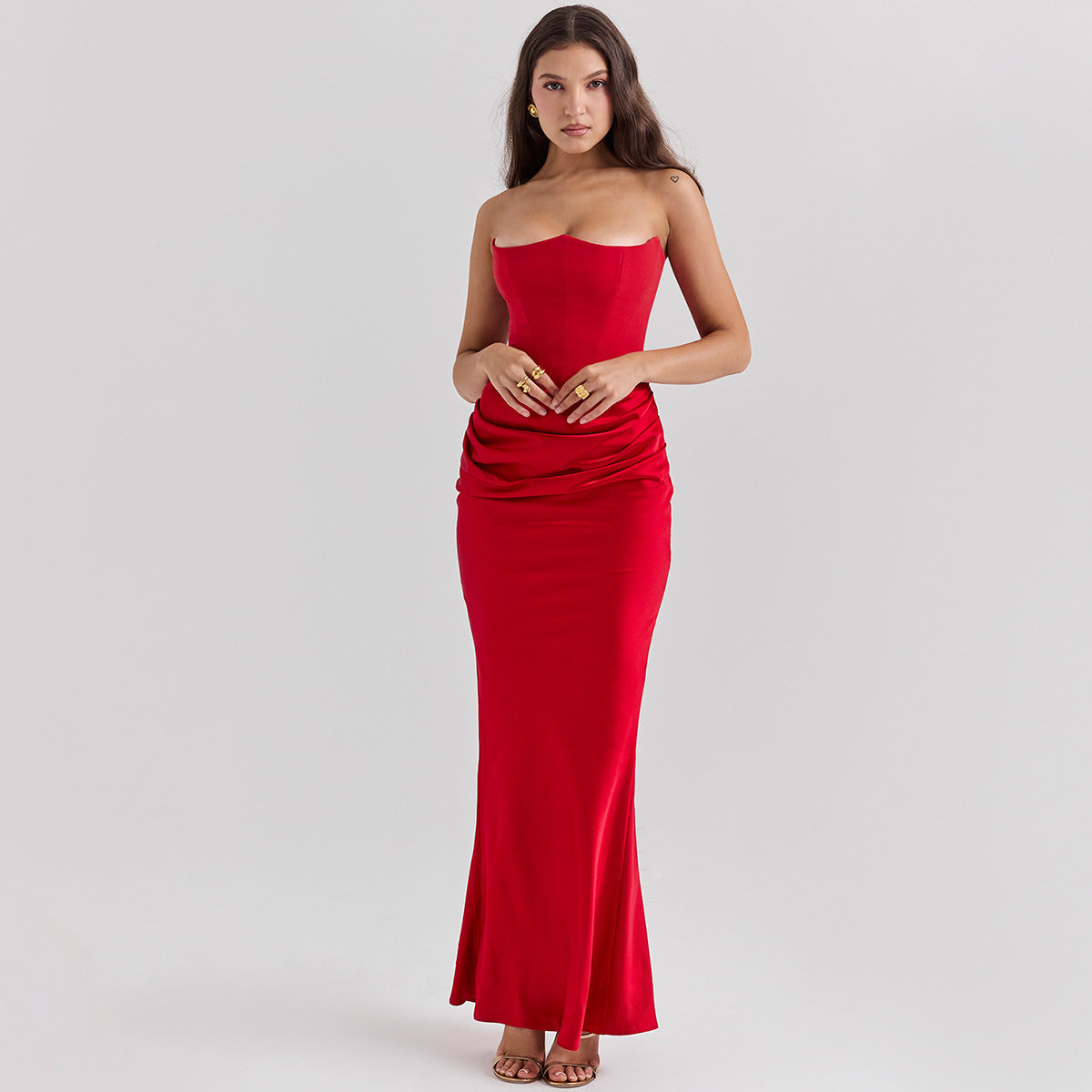 Slim Tube Top Long Dress Sexy Fashion Bandeau Backless