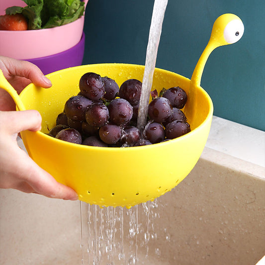Big Eyes Plastic Fruit Basket Multifunction Vegetable Drain Basket