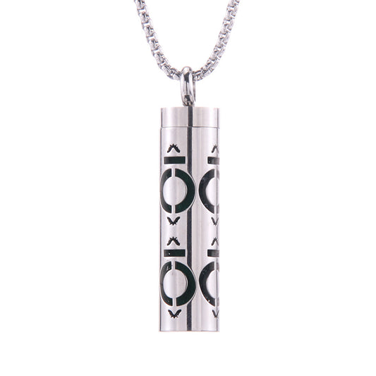 Cylinder Love Aromatherapy Pendant Perfume Essential Oil Stainless Steel Necklace