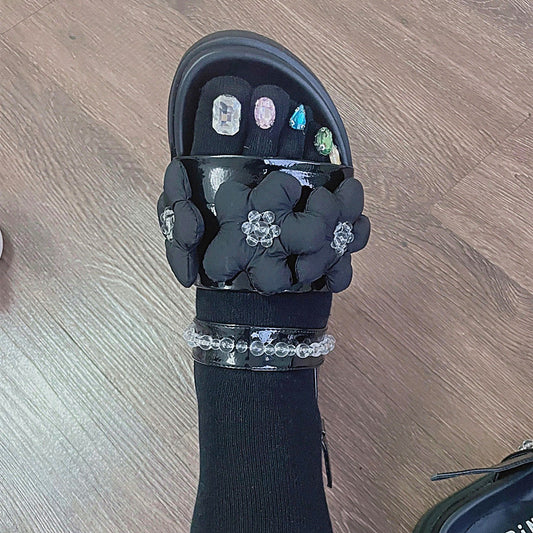 Toe Thin Sandals With Diamond Five-finger Socks Crystal Split Toe