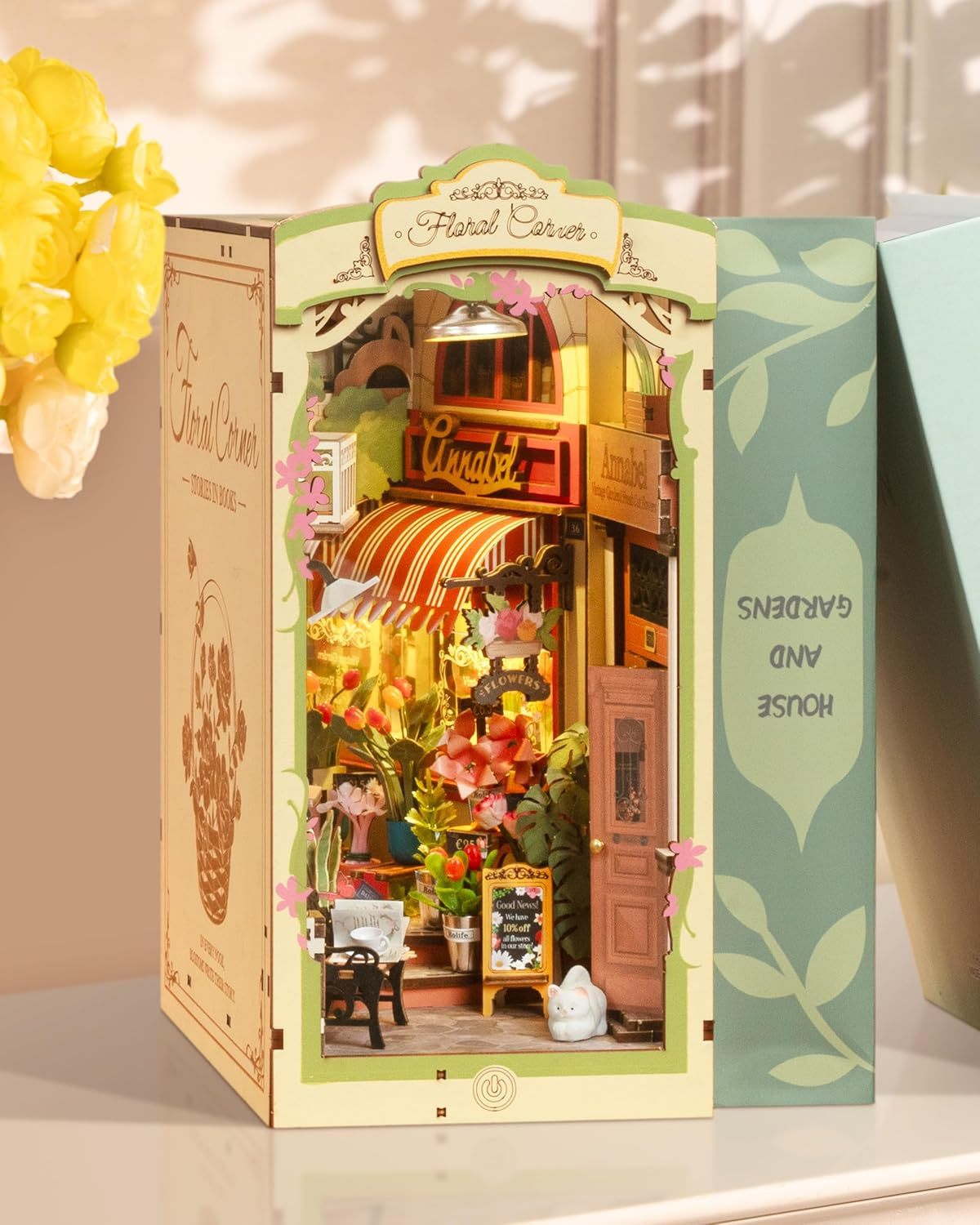 ROBOTIME Rolife DIY Book Nook Kit Bookend Stand