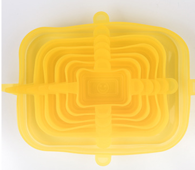 The 6-piece set of multi-functional silicone lid can be stretched to seal