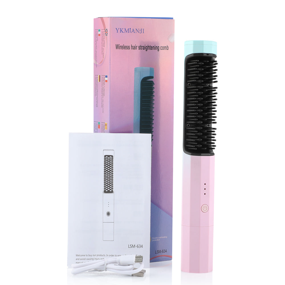 Straightening Comb Rechargeable Hair Wireless Straightener Curler