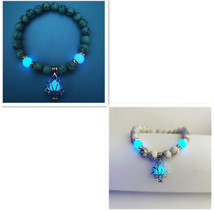 Energy Luminous Lotus Natural Stone Bracelet Yoga Healing Luminous
