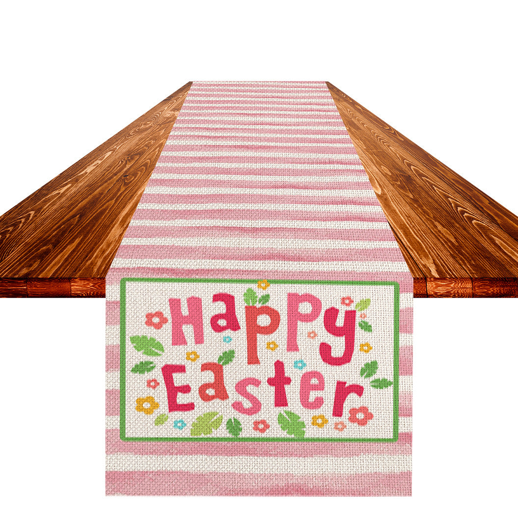Easter Table Flag Linen Strong Durable Tablecloth Oil And Stain Proof
