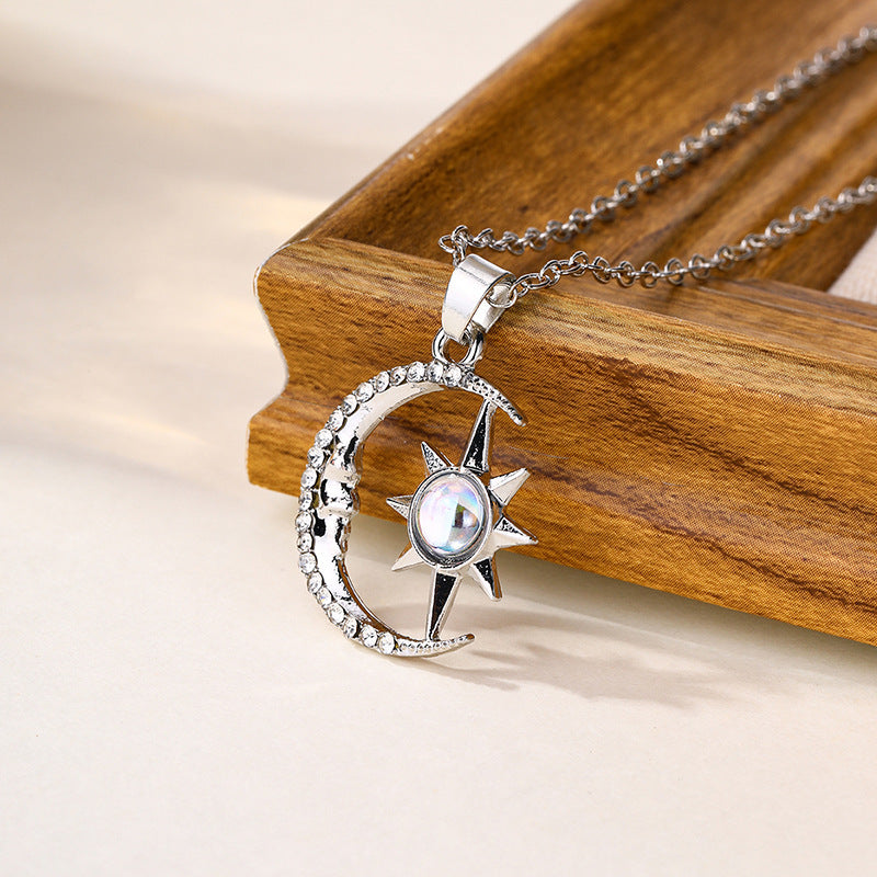 Fashion Jewelry Fashion Moon Star Zircon Pendant