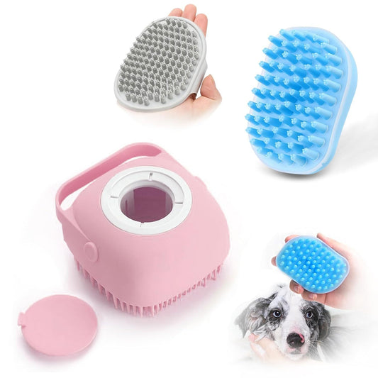 Pet Grooming Brush With Soap Dispenser For Dogs And Cats