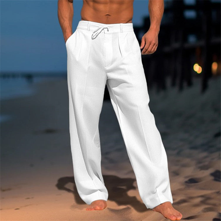 Casual Wide-Leg Straight Pants With Pockets Fashion