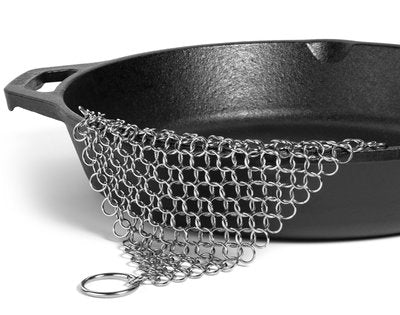 Silver Stainless Steel Cast Iron Cleaner Chainmail Scrubber