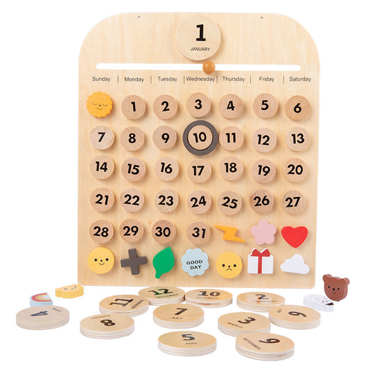 Children's Wooden Calendar Desktop Pendant