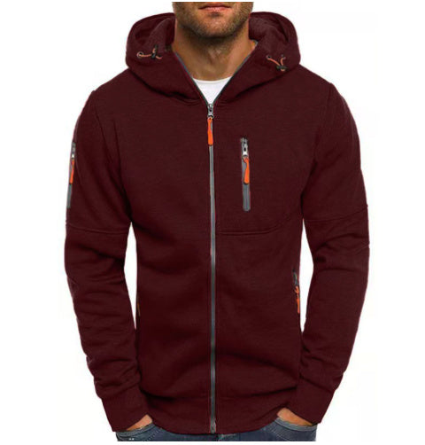 Men's Casual Zipper Hooded Sweater Fitness Jackets Cardigan