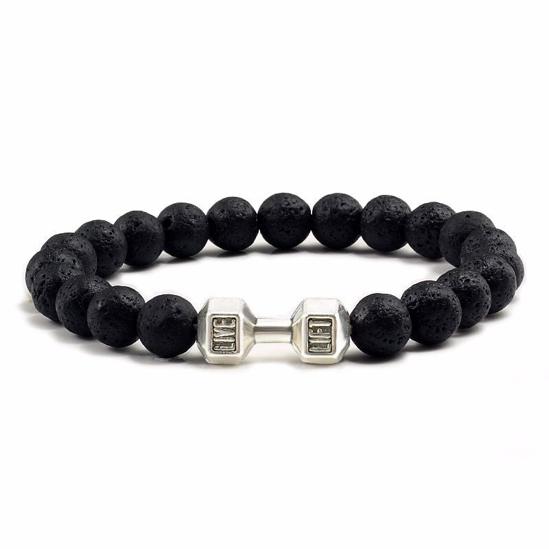 Natural Volcanic Stone Beads Bracelets Black Lava