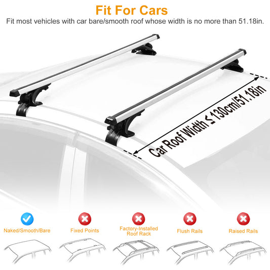47.24in Universal Top Roof Rack Cross Bar Cargo Carrier