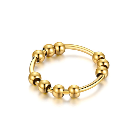 Ladies Fashion Turn Round Bead Ring