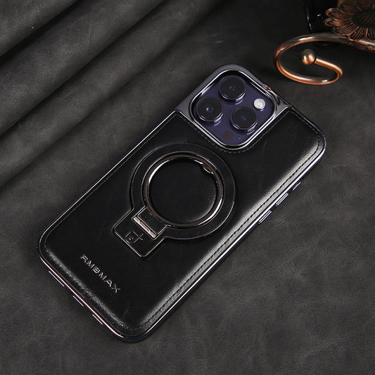 Magnetic Bracket Phone Case Business Drop-resistant Leather Case