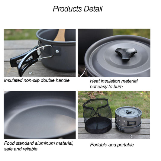 Outdoor Camping Hiking Cookware Tableware Cookware Lightweight