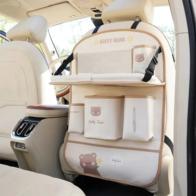 Leather Deluxe Car Seat Back Organizer-Multi-Function Storage