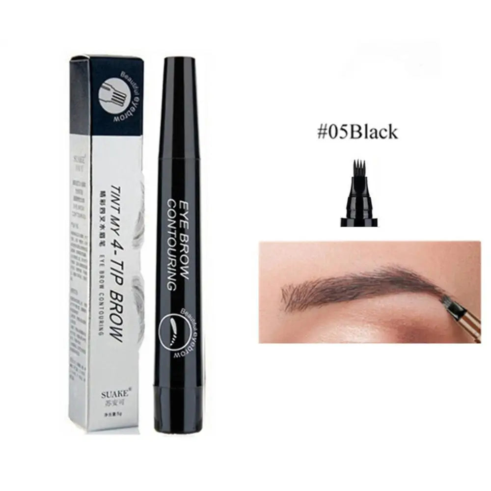 5 Colors Eyebrow Pencil Waterproof 4 Fork Tip Eyebrow