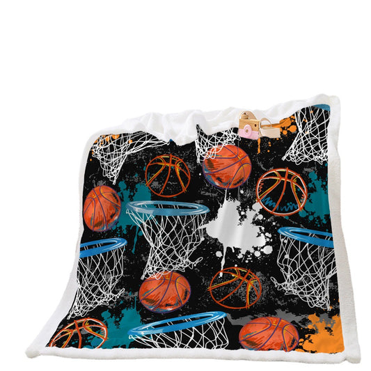 Basketball Sports Lambswool Crystal Velvet Double Layer Cover Blanket