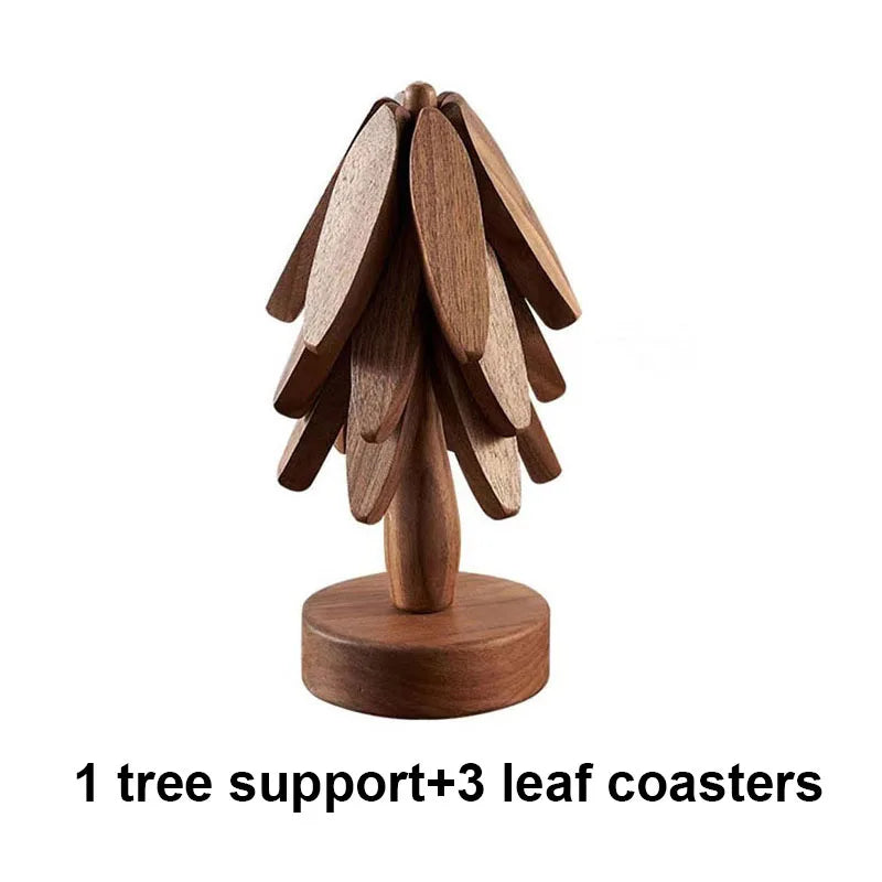 Tree Design Stand Bamboo Wooden Trivets Decorative