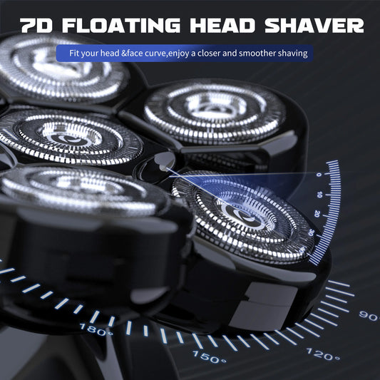 Electric Shaver for Men 7D Magnetic Floating Wet/Dry Head Razor