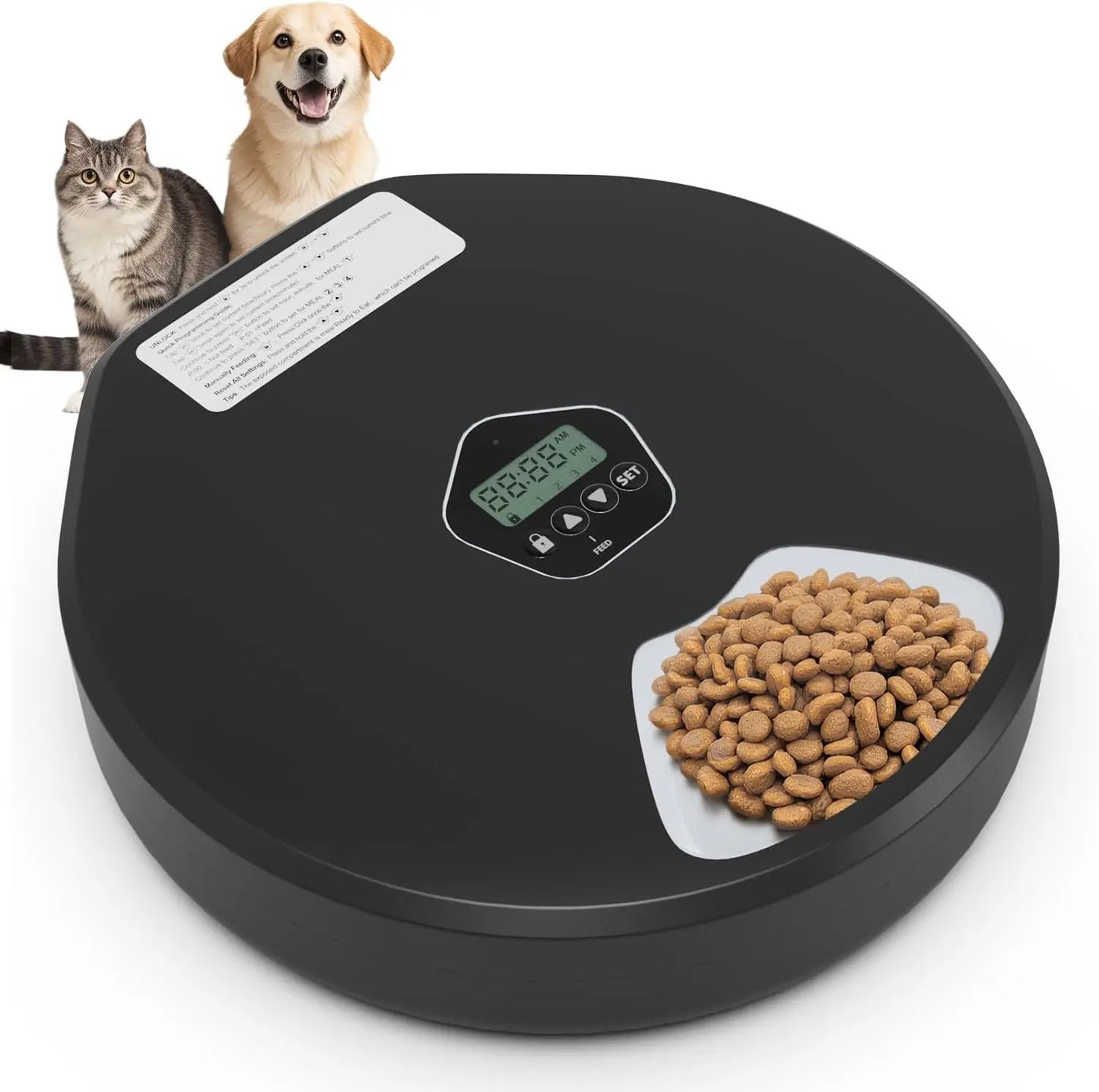 Smart Pet Feeder 5-Meal Timer Dispenser Automatic