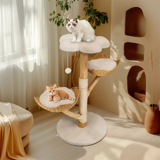 Modern Cat Furniture Climbing Tree Solid Wood