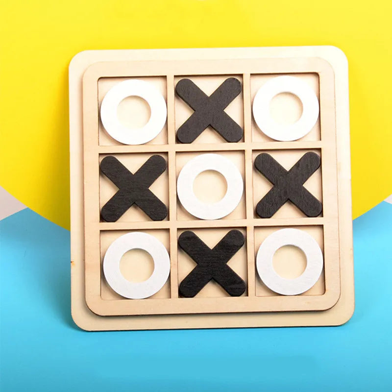 Montessori Chess Play Wooden Jigsaw Toy Game Interaction