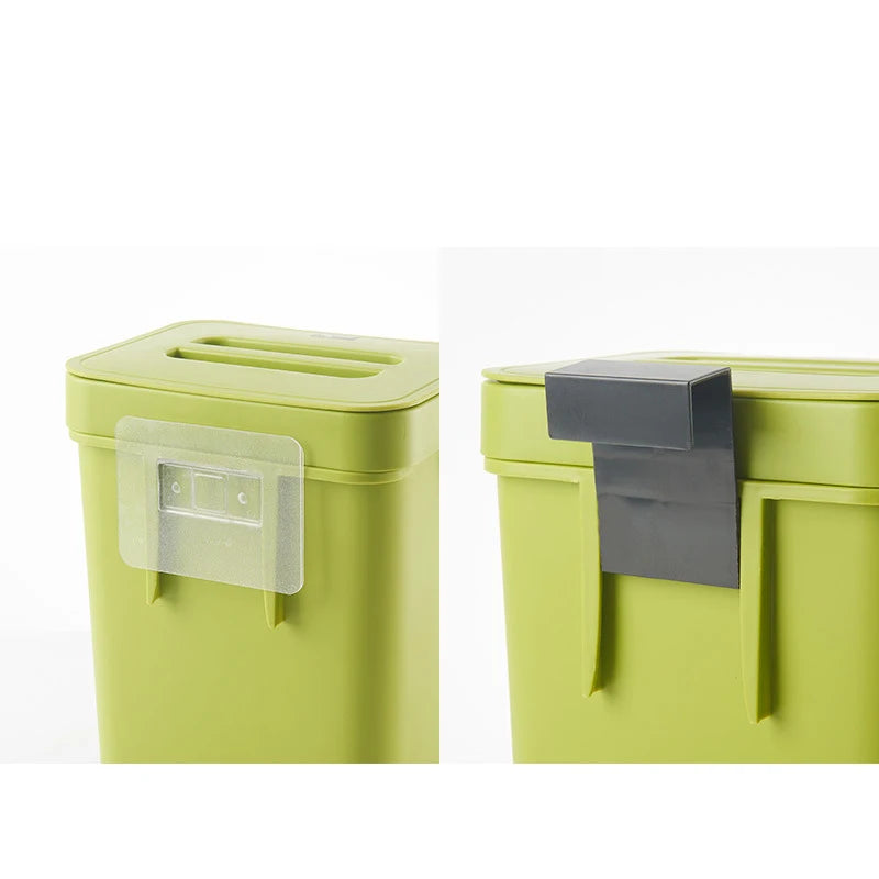 Green Trash Can Odorless Food Waste Container Wall Mounted
