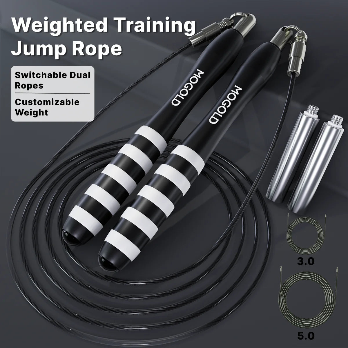 Jump Rope Metal Wire Non-slip Handles Fitness